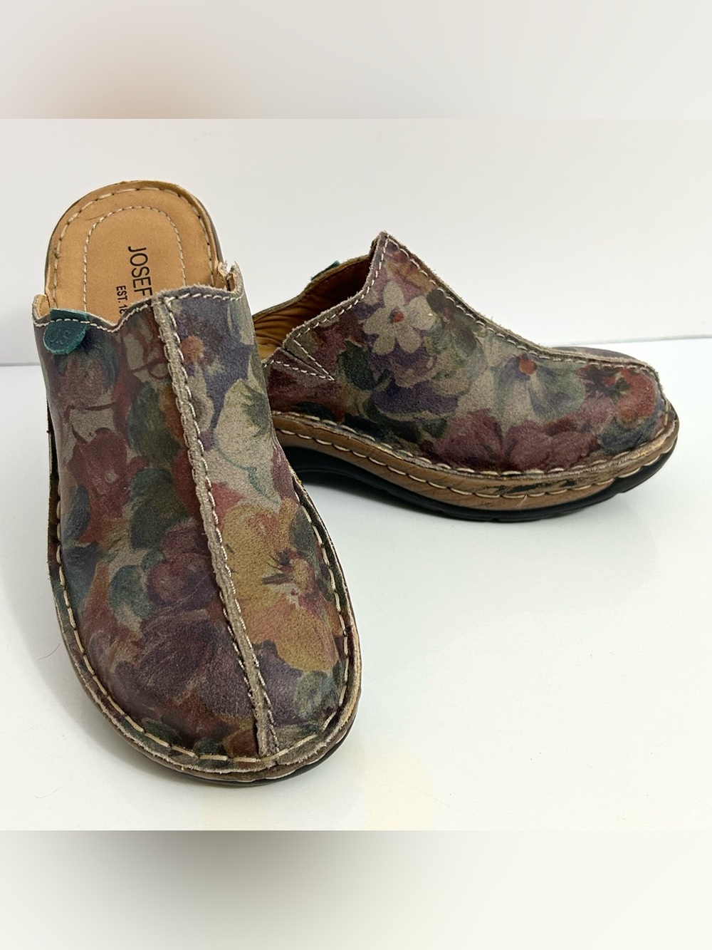 Josef Seibel Catalonia 51 Floral Slip-On Clogs EU Sz 36/ US 5.5 - 6